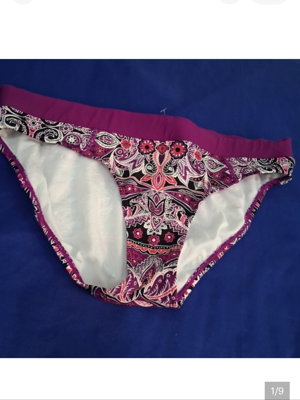 ATHLETA Purple Paisley One Piece Bottom Size Medium